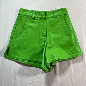 Vibrant Green High Waist Women's Shorts